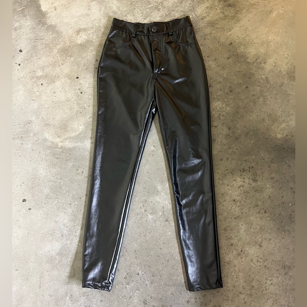 Faux leather pants